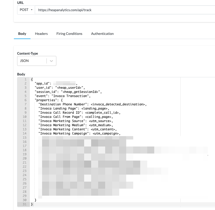 Using the Custom Webhook to send data to Heap