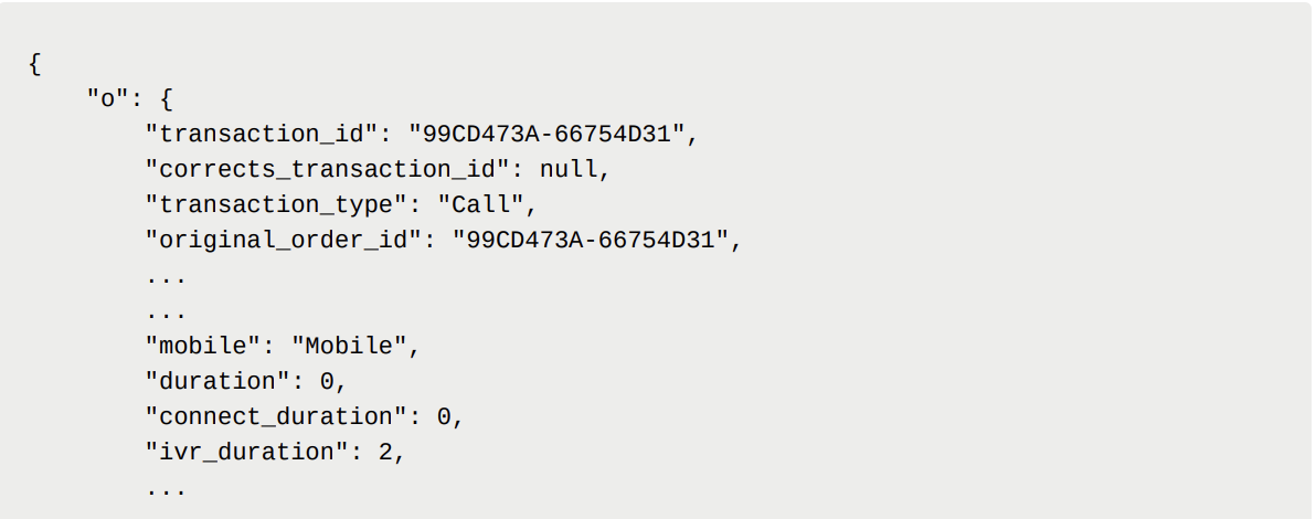 Transaction API returns a 0 value for some attributes